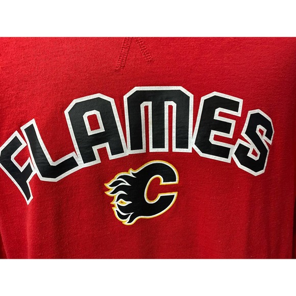 Calgary Flames Hoodie Mens M Black Red Hoodie NHL Hockey Reebok - Picture 9 of 14